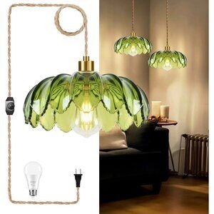 Plug in Pendant Light Hanging Lights with Plug in Cord Boho Hanging Lamp *READ*